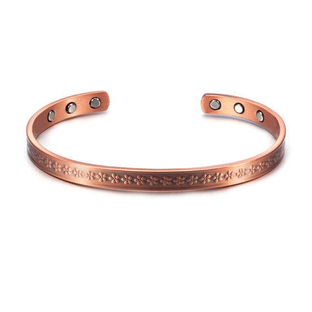 Floral Pure Copper Magnetic Bracelet