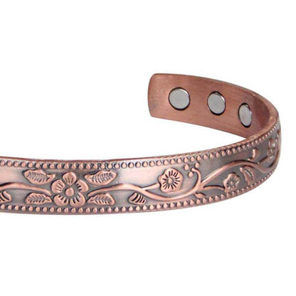 Copper Magnetic Floral Therapy Bracelet