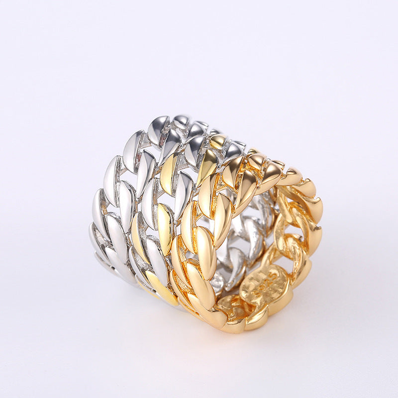 Copper Plated Dual Tone Chain Ring