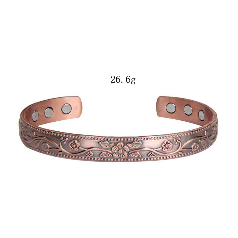 Copper Magnetic Floral Therapy Bracelet