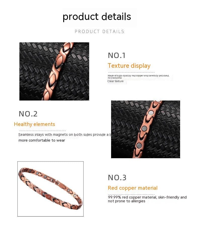 Pure Red Copper Magnetic Bracelet