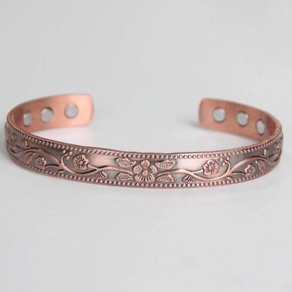 Copper Magnetic Floral Therapy Bracelet