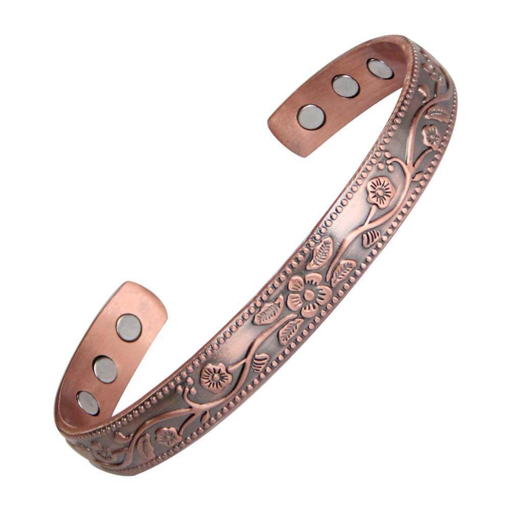 Copper Magnetic Floral Therapy Bracelet