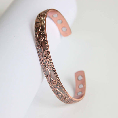 Copper Magnetic Floral Therapy Bracelet