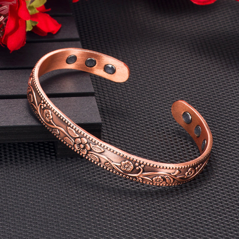 Copper Magnetic Floral Therapy Bracelet